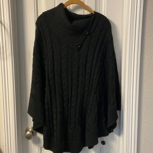 NWT Black Sweater Poncho